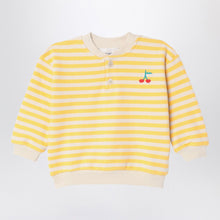  Bobo Choses Ivory/yellow striped button sweatshirt
