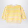 Bobo Choses Ivory/yellow striped button sweatshirt