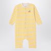 Bobo Choses Ivory/yellow striped terry towelling sleepsuit