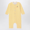 Bobo Choses Ivory/yellow striped terry towelling sleepsuit