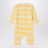 Bobo Choses Ivory/yellow striped terry towelling sleepsuit