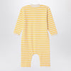 Bobo Choses Ivory/yellow striped terry towelling sleepsuit
