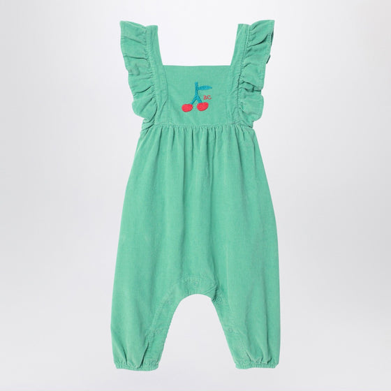 Bobo Choses Green corduroy sleepsuit