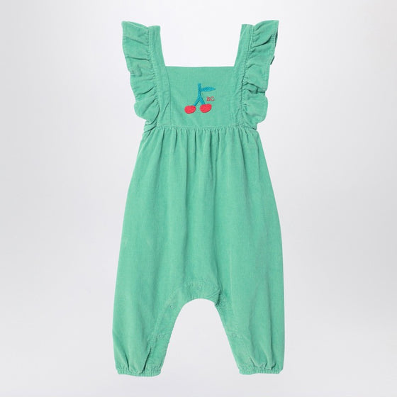 Bobo Choses Green corduroy sleepsuit