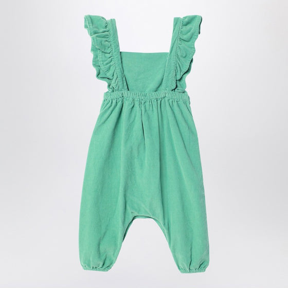 Bobo Choses Green corduroy sleepsuit