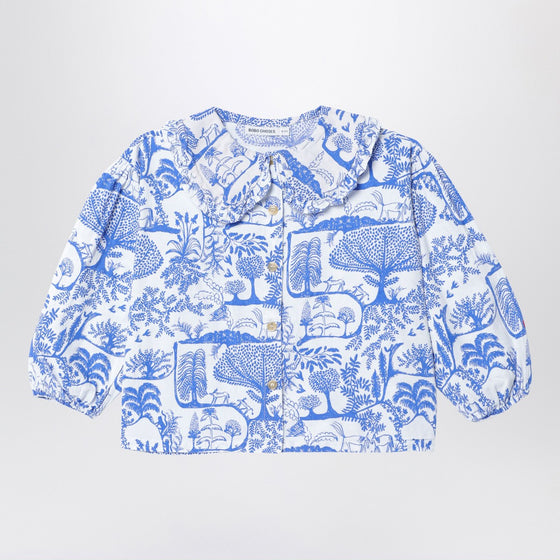 Bobo Choses Wonderland white/blue cotton blouse