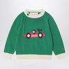 Bobo Choses Green cotton Race Car sweater