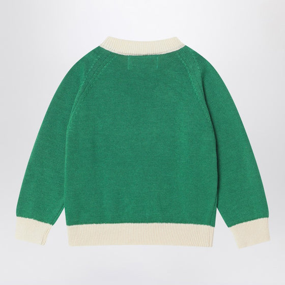 Bobo Choses Green cotton Race Car sweater