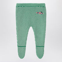  Bobo Choses Green/white Race Car footed leggings
