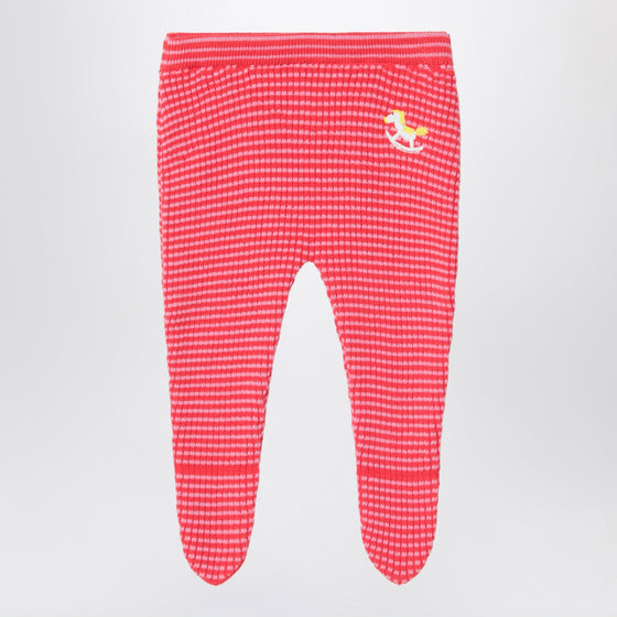 Bobo Choses Red/pink Rocking Horse footed leggings