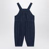 Bobo Choses Navy blue denim overalls with train