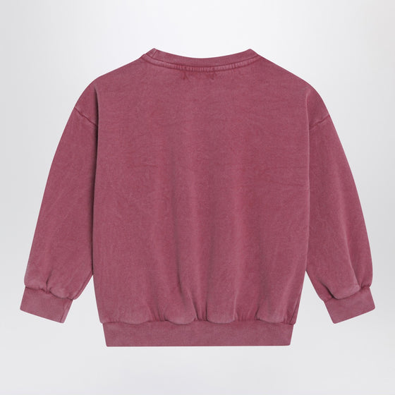 Bobo Choses Burgundy vintage-effect sweatshirt by La Oca