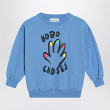  Bobo Choses Light blue sweatshirt with logo print