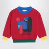 Bobo Choses Red sweater with logo intarsia