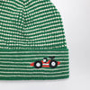 Bobo Choses Green/white striped Race Car beanie