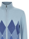 Ballantyne Classic Diamond Intarsia Zip Cardigan