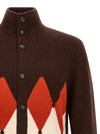 Ballantyne Classic Diamond Diamond Intarsia Cardigan