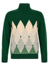 Ballantyne Classic Diamond Intarsia Turtleneck Sweater
