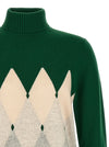 Ballantyne Classic Diamond Intarsia Turtleneck Sweater