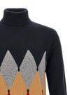 Ballantyne Classic Diamond Intarsia Turtleneck Sweater