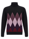 Ballantyne Classic Diamond Intarsia Turtleneck Sweater