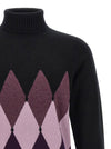 Ballantyne Classic Diamond Intarsia Turtleneck Sweater