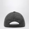 ZEGNA Dark gray cashmere baseball cap