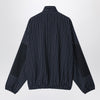 Acne Studios Navy blue zip-up jacket with pinstripe pattern