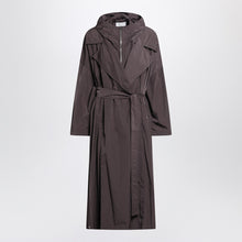  Sportmax Coffee-colored oversized taffeta trench coat