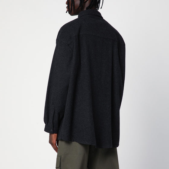 Destin Charcoal grey wool and cashmere overshirt