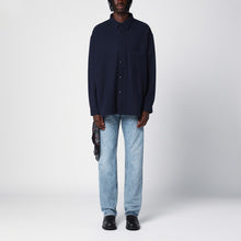  Destin Dark blue wool and cashmere overshirt