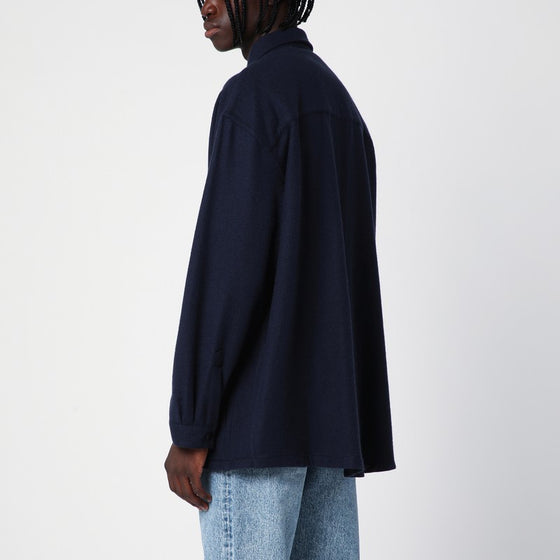 Destin Dark blue wool and cashmere overshirt