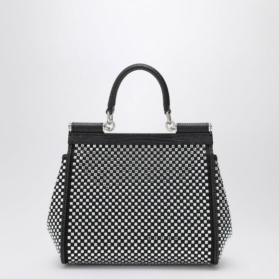 Dolce & Gabbana Dolce&Gabbana Black Sicily medium handbag with crystals