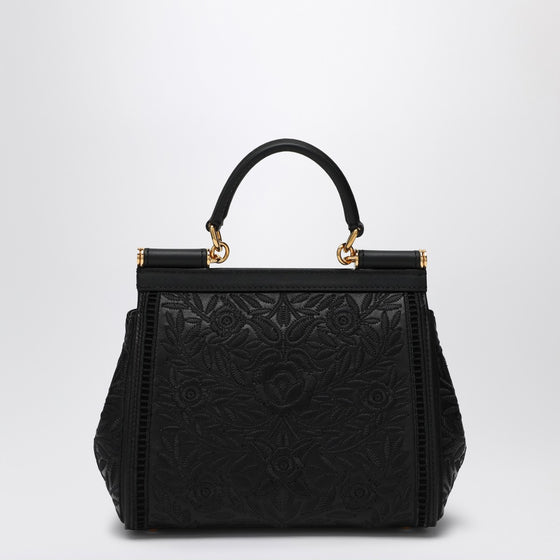 Dolce & Gabbana Dolce&Gabbana Black embroidered handbag Sicily medium