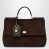 Dolce & Gabbana Dolce&Gabbana Ebony brown suede large bag My Sicily