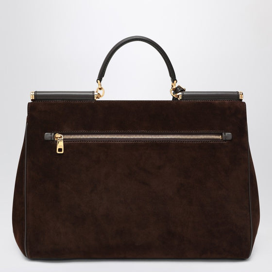 Dolce & Gabbana Dolce&Gabbana Ebony brown suede large bag My Sicily