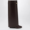 Givenchy Shark Pinch leather boots in ebony brown