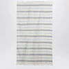 Tekla White beach towel with striped pattern