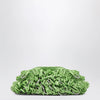 Hibourama Beatrix apple green clutch with raffia fringes and crystals