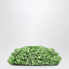 Hibourama Beatrix apple green clutch with raffia fringes and crystals
