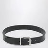 The Frankie Shop Sarno belt in smooth black leather with silver buckle