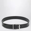 The Frankie Shop Sarno belt in smooth black leather with silver buckle