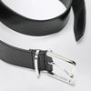 The Frankie Shop Sarno belt in smooth black leather with silver buckle