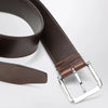 The Frankie Shop Sarno belt in brown leather with silver buckle