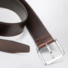 The Frankie Shop Sarno belt in brown leather with silver buckle