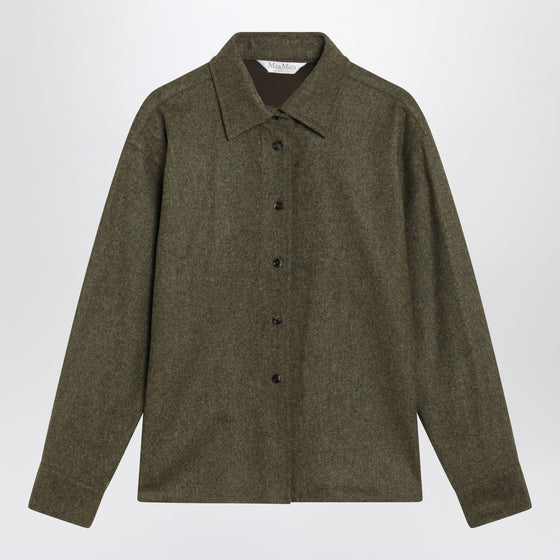 Max Mara Moss green shirt in wool felt
