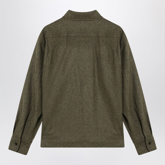 Max Mara Moss green shirt in wool felt
