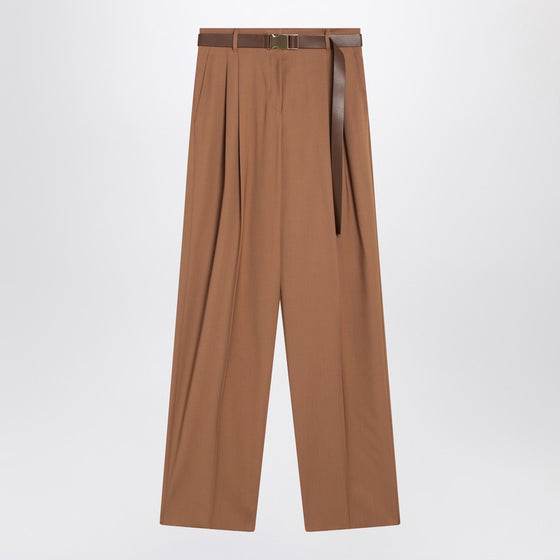 Max Mara Studio Hazelnut wool canvas trousers