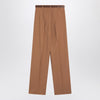 Max Mara Studio Hazelnut wool canvas trousers