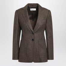  Max Mara Brown single-breasted jacket in wool tweed